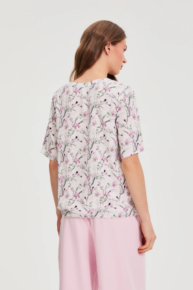 Koszula w kwiaty różowa