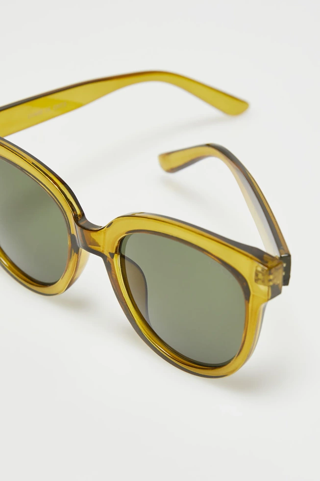 Okulary damskie z plastikowymi oprawkami khaki