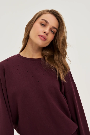 Bluza z dżetami burgundowa 