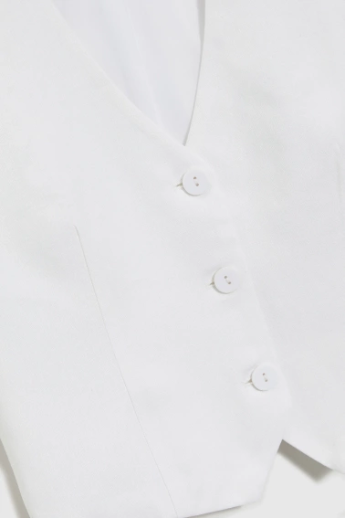 Kamizelka z dodatkiem lnu biała