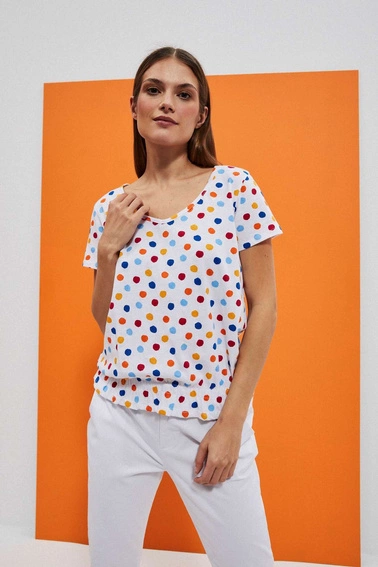 T-shirt w kolorowe kropki