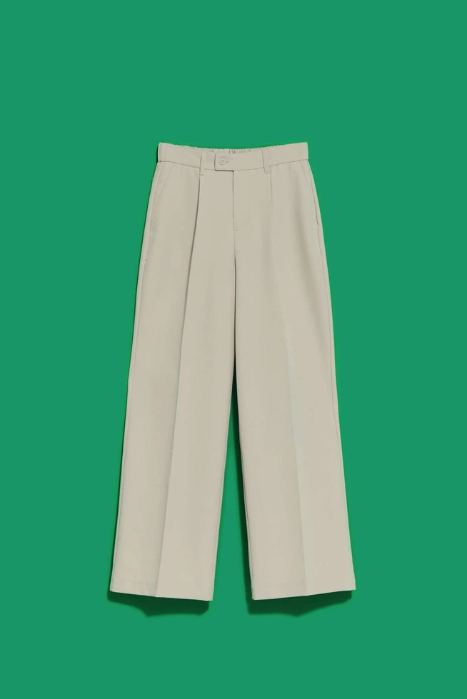 Spodnie z szerokimi nogawkami piaskowe