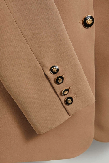 Jednorzędowa marynarka ciemnobeżowa