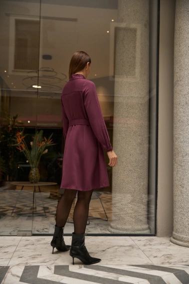 Koszulowa sukienka burgundowa