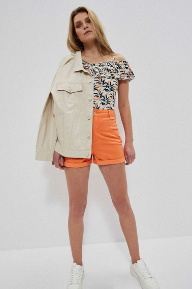 Szorty lyocell łososiowe