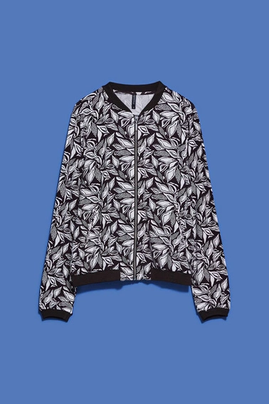 Bomberka z printem ciemnbrązowa