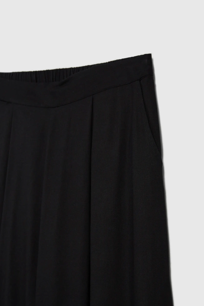 Wiskozowe spodnie z szerokimi nogawkami czarne