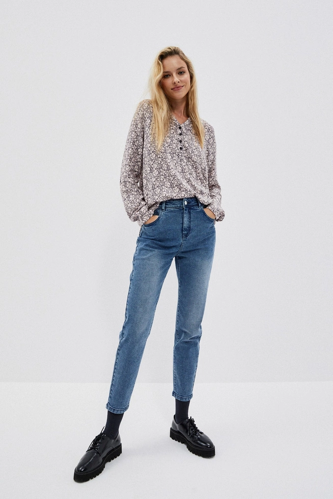 Koszula z kwiatowym printem grafitowa