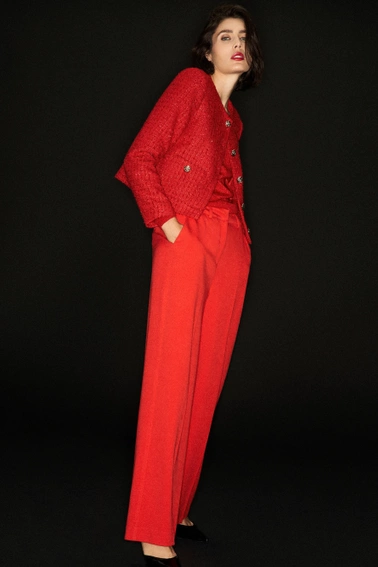 Marynarka z guzikami w kolorze złotym czerwona