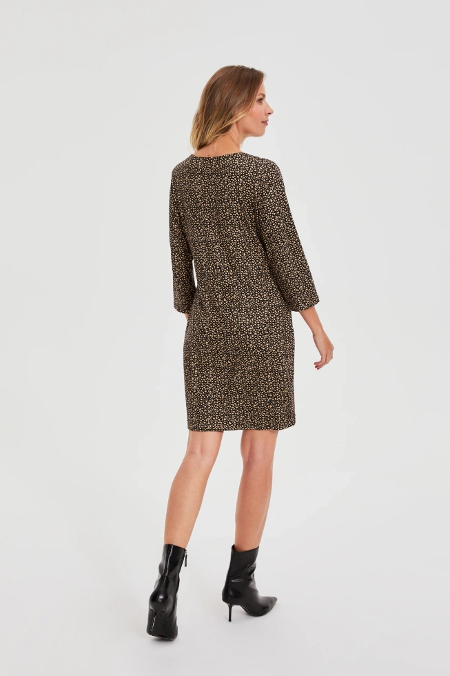 Sukienka w drobny wzór czarna