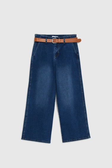 Jeansy z szerokimi nogawkami niebieskie