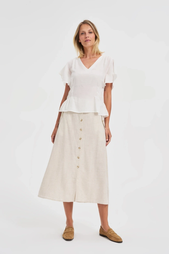 Taliowana koszula biała