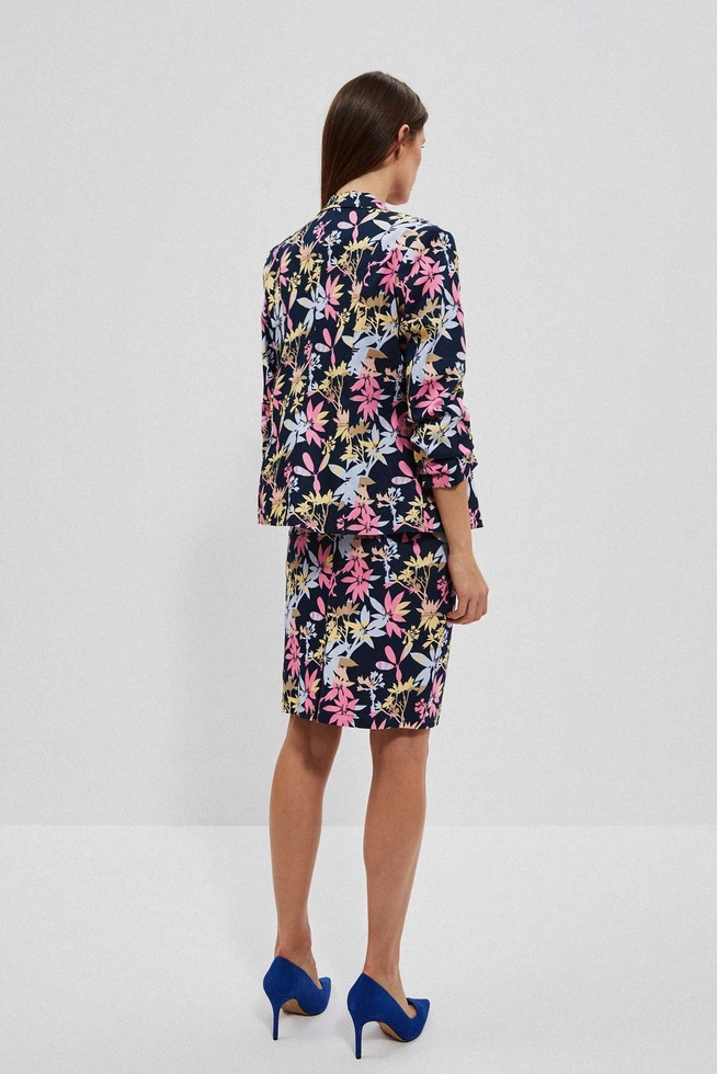 Jednorzędowa marynarka z roślinnym printem