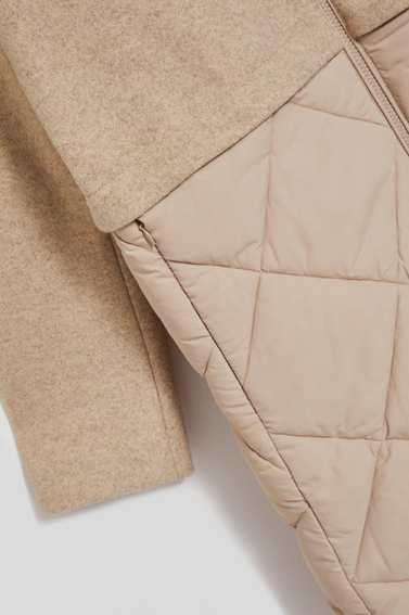 Kurtka z odpinanym kapturem beżowa
