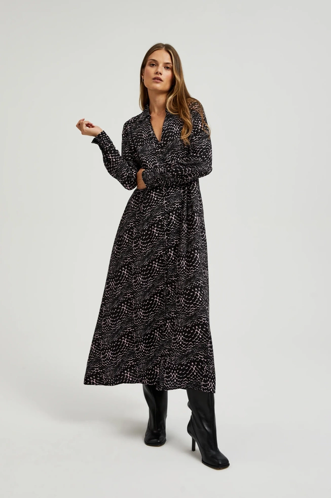 Wiskozowa sukienka midi czarna