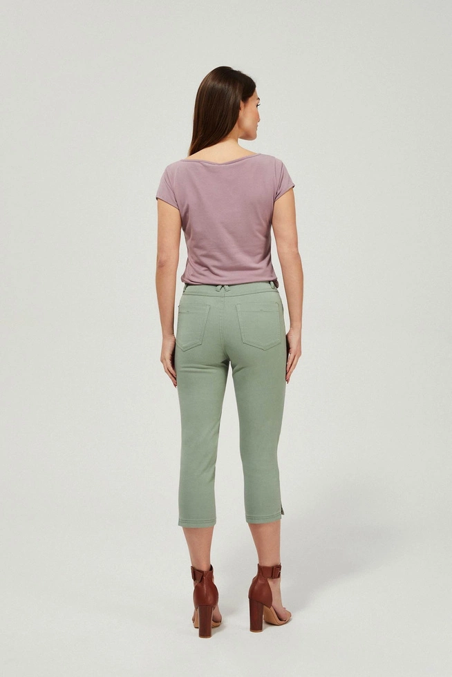 Spodnie rybaczki lyocell pistacjowe
