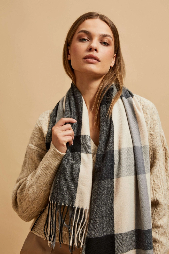 Szalik w kratę niebieski