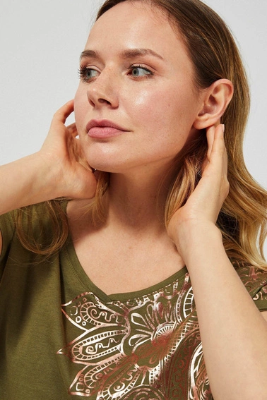 Bluzka z błyszczącym nadrukiem