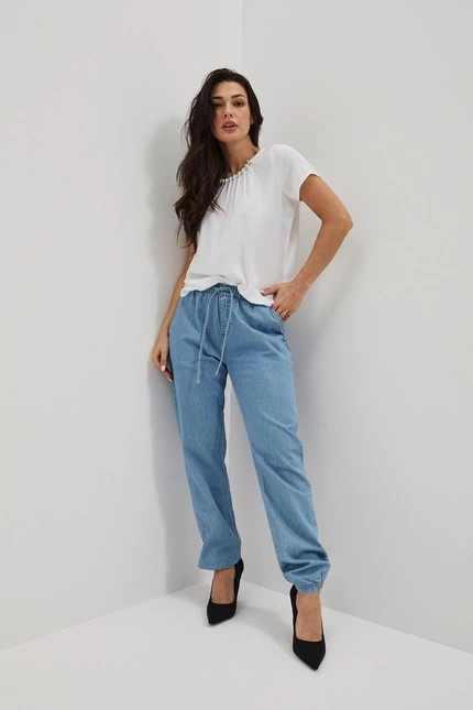 Joggery z wiązaniem w pasie