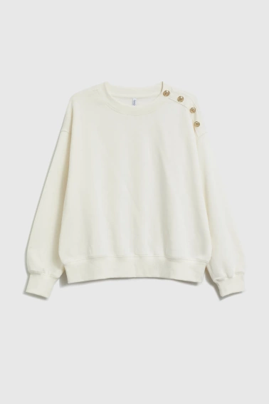 Bluza z ozdobnymi guzikami ecru