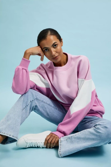 Bluza oversize wkładana przez głowę różowa