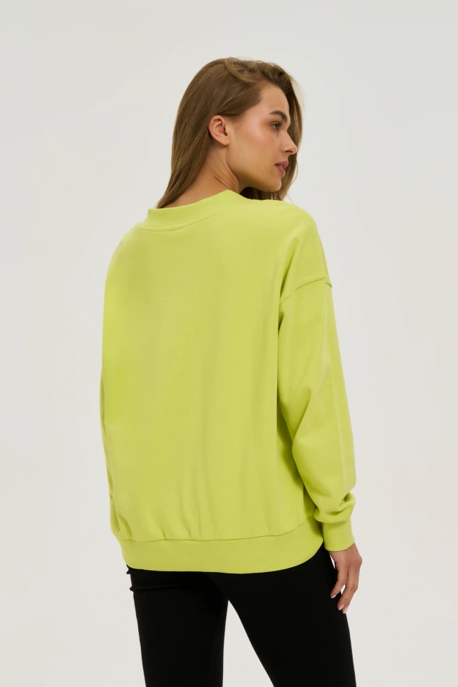 Bluza z dekoltem w serek limonkowa