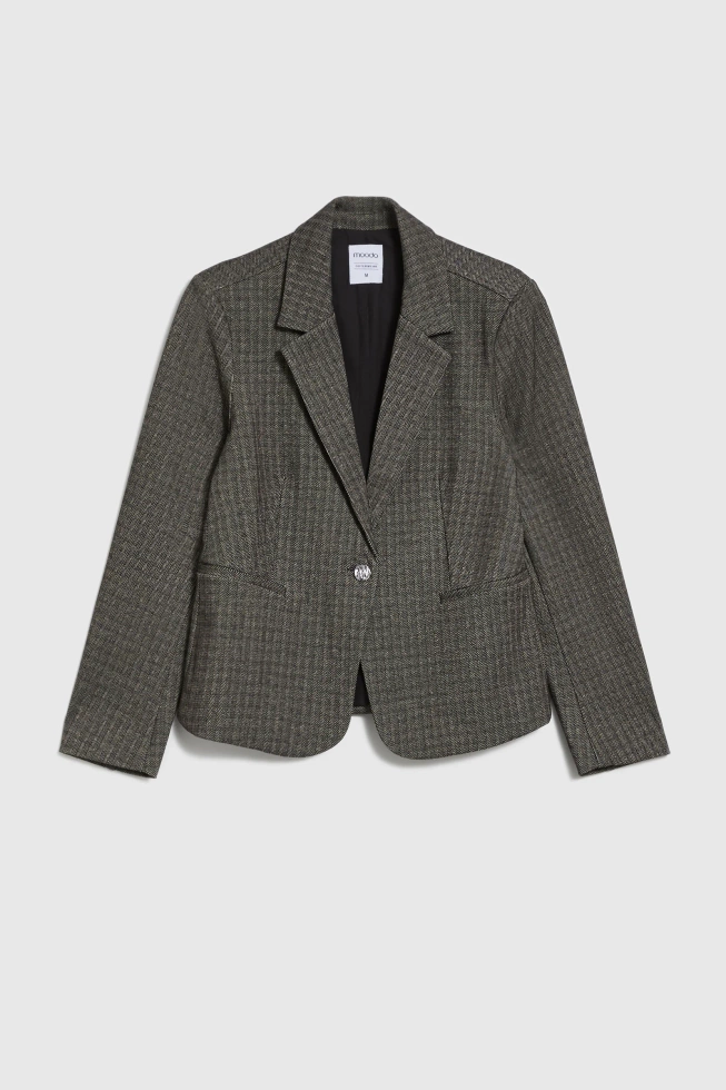 Jednorzędowa marynarka ciemnobeżowa