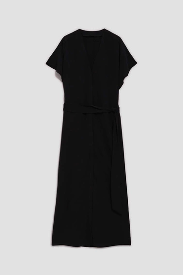 Sukienka maxi z wiązaniem w talii czarna