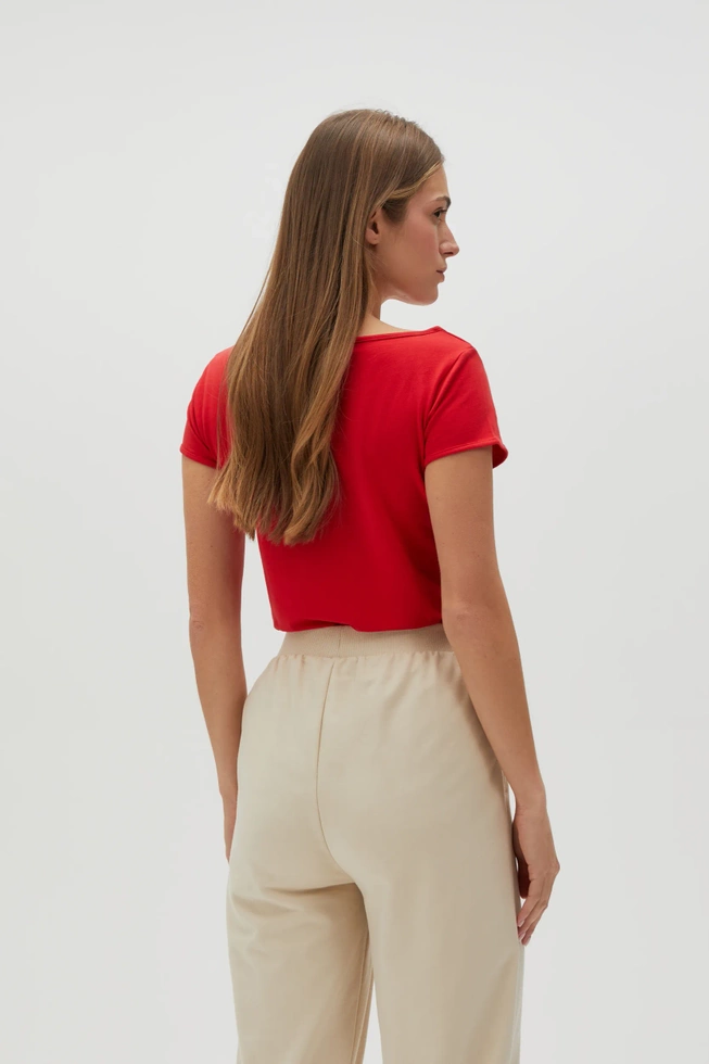 Dopasowany t-shirt czerwony