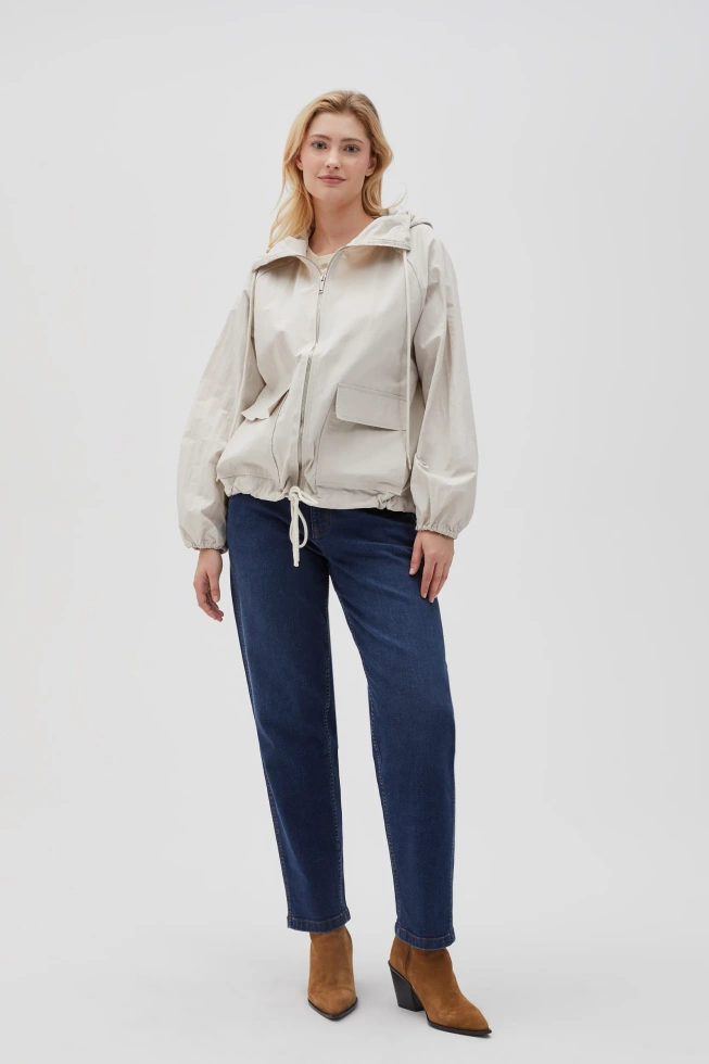 Kurtka z kapturem beżowa