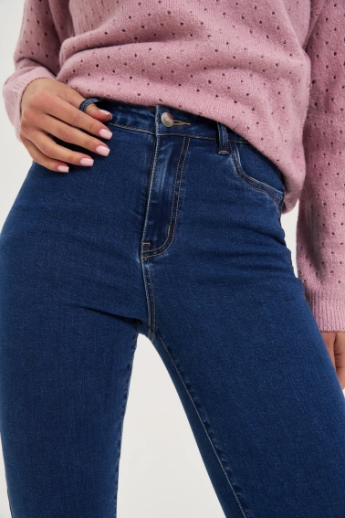 Jeansy rurki granatowe