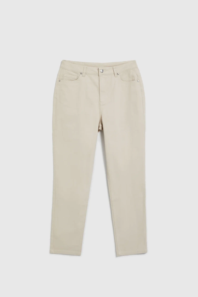 Bawełniane beżowe spodnie