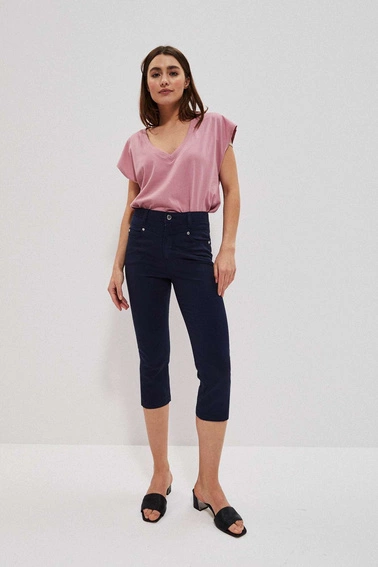 Spodnie rybaczki lyocell granatowe