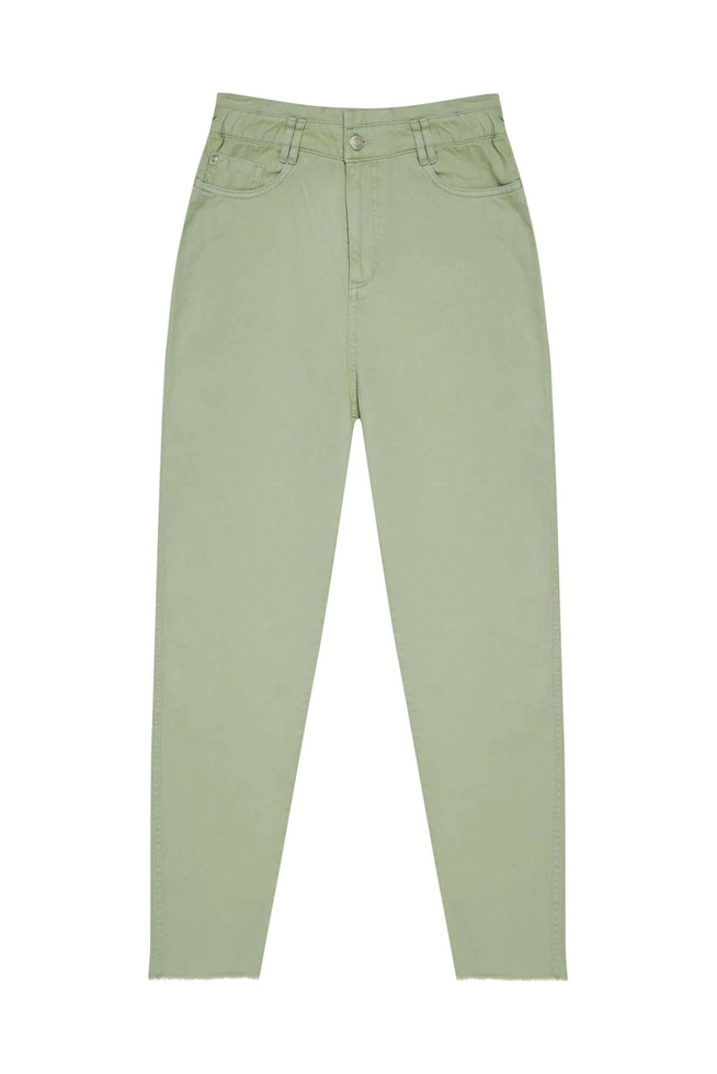 Jeansy paperbag patynowe