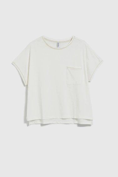 Bawełniana bluzka z kieszonką biała