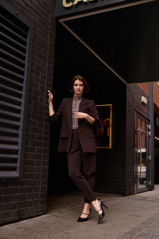 Spodnie cygaretki brązowe