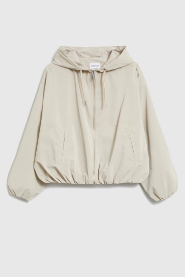 Cienka kurtka z kapturem beżowa 