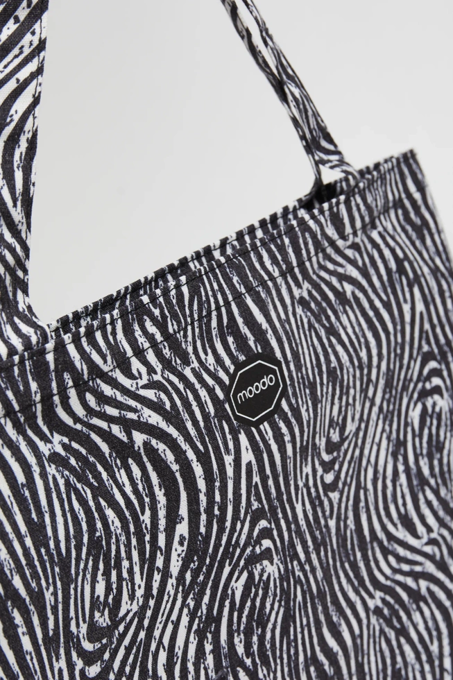 Wzorzysta bawełniana torba czarna