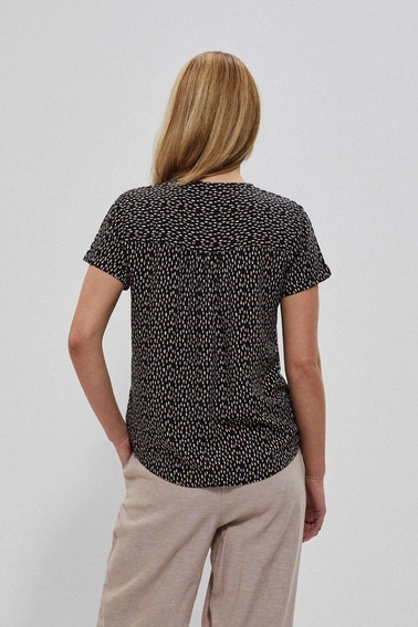 Bluzka koszulowa we wzory czarna