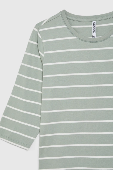 Bluzka w paski oliwkowa