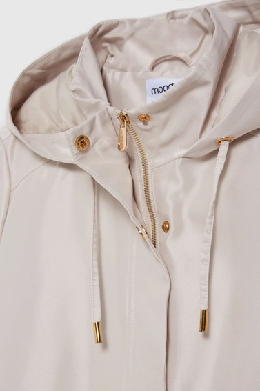 Parka z kapturem beżowa