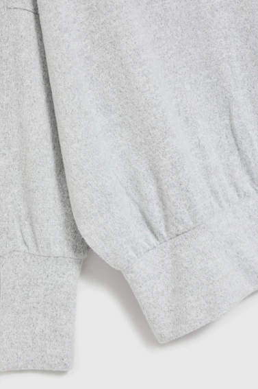 Gładki sweter z długimi rękawami szary