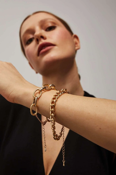 Zestaw 2 bransoletek typu łańcuch