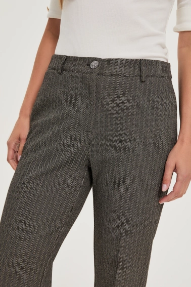 Spodnie z metaliczną nitką ciemnobeżowe