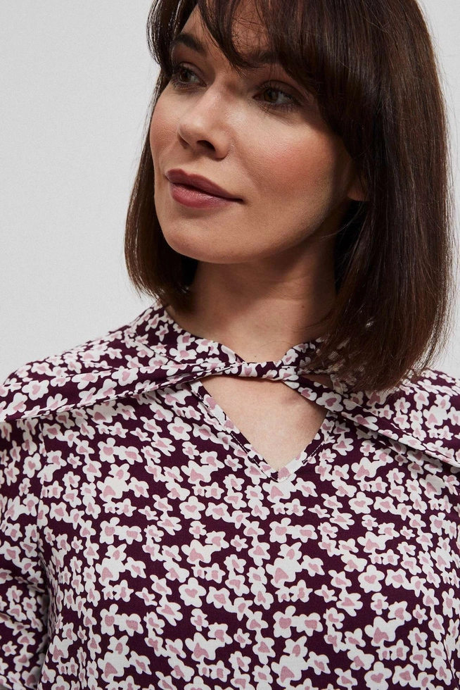 Koszula z kwiatowym printem koloru burgund