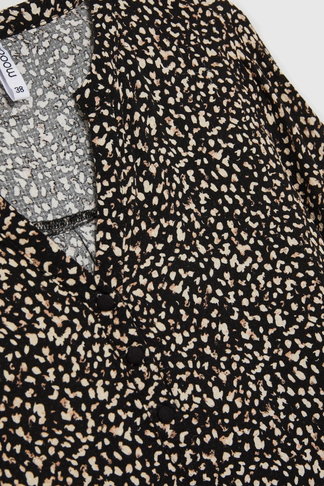 Wzorzysta koszula z długimi rękawami czarna