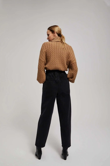 Jeansy paperbag czarne