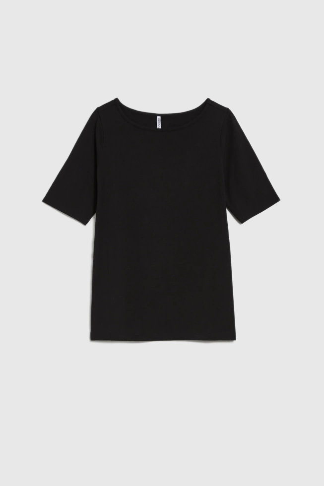 Dopasowana bluzka z krótkimi rękawami czarna