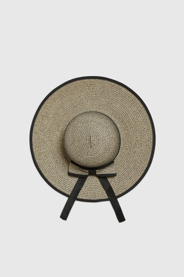 Słomkowy kapelusz z kokardą czarny