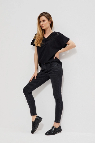 Jeansy skinny z przetarciami